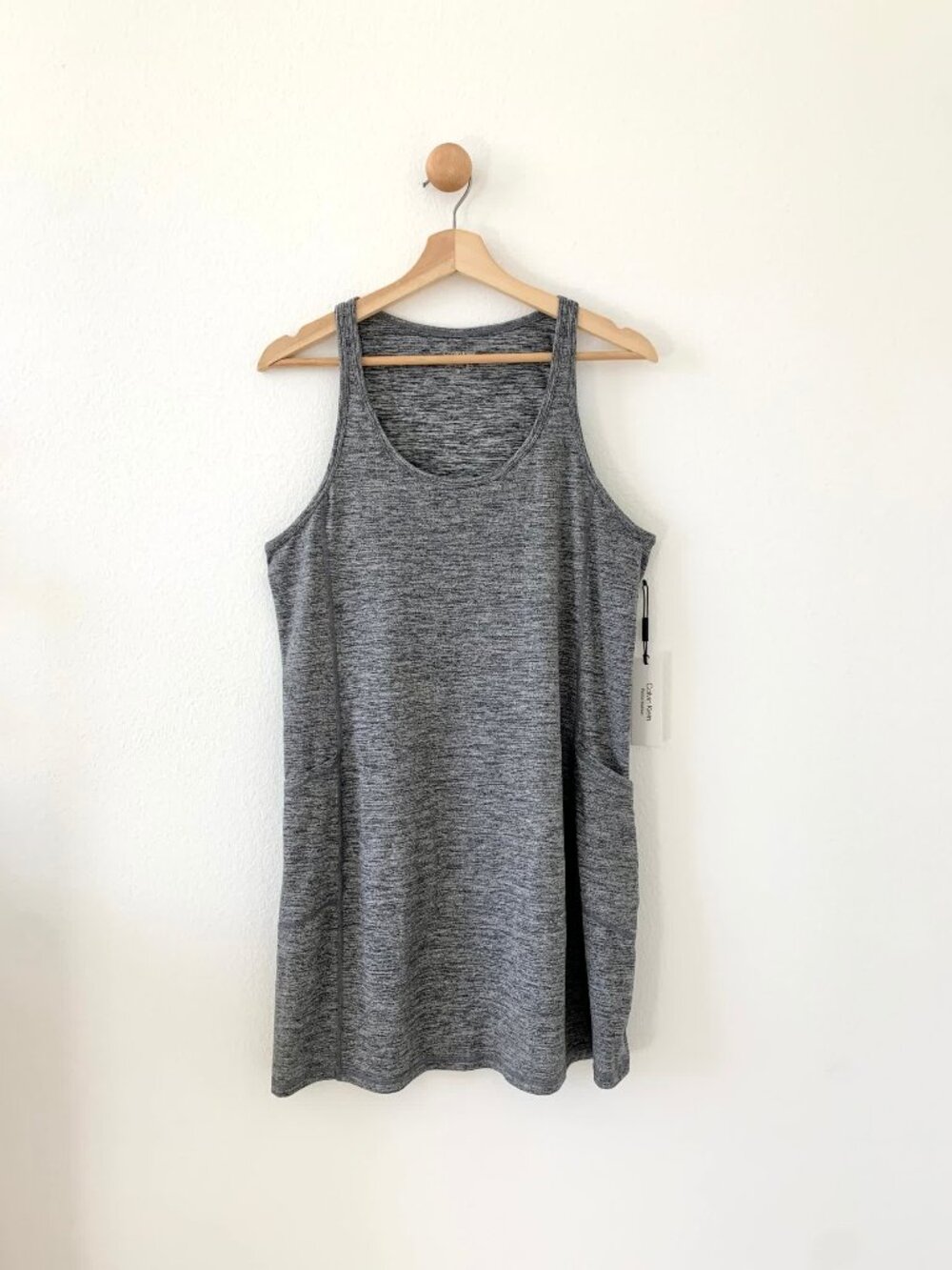 Calvin Klein Performance Gray Heathered Sleeveless Dress Medium